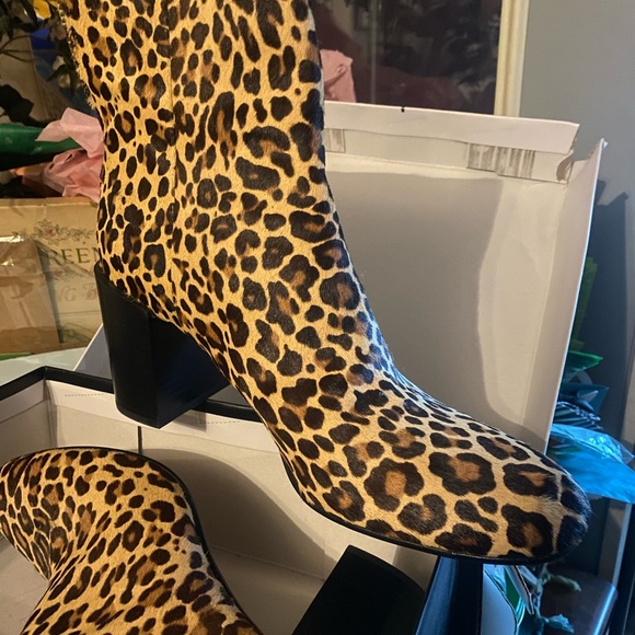 DOLCE VITA “Cyan” Womens 13 Dk Leopard calf hair boots - Picture 2 of 7